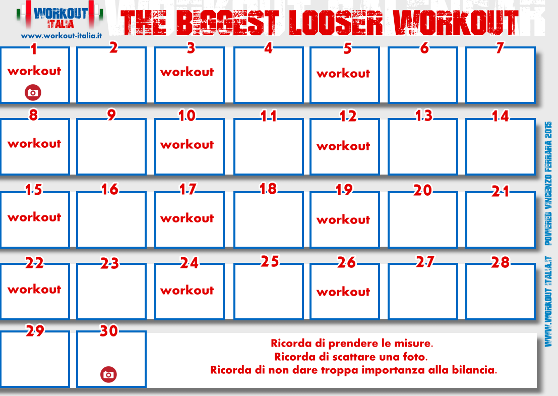 The biggest loser workout workout italia