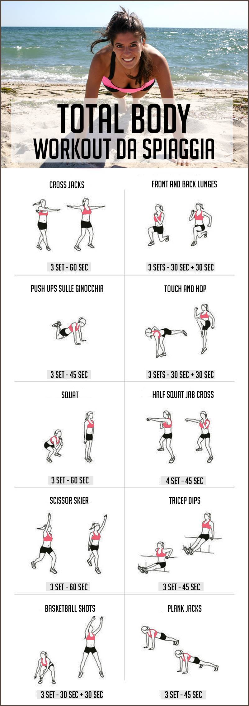 workout da spiaggia