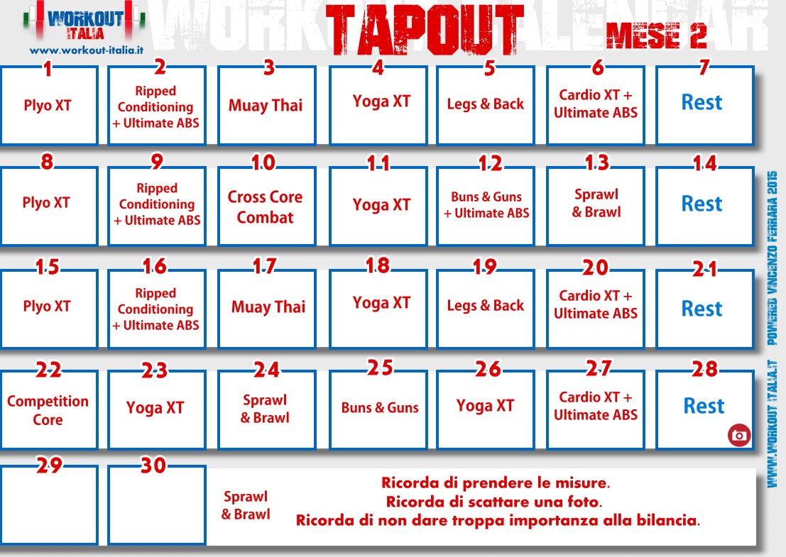 TAPOUT XT WORKOUT Un allenamento per tutto il corpo